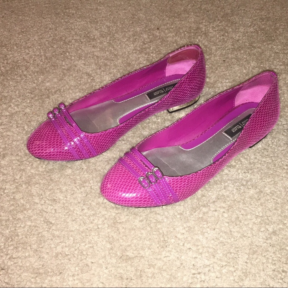 WHBM Magenta/Purple/Dark Pink Leather Flat Shoes